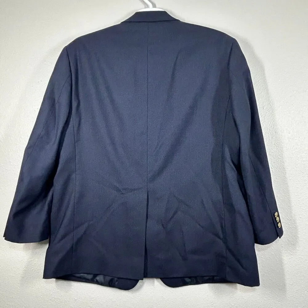 Stafford Essentials Sport Coat Mens 48 Regular Navy Wool Blend Two Button